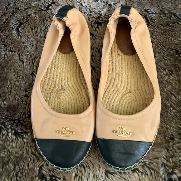 COACH Camryn espadrille leather cap toe flats size 8 - Picture 3 of 4